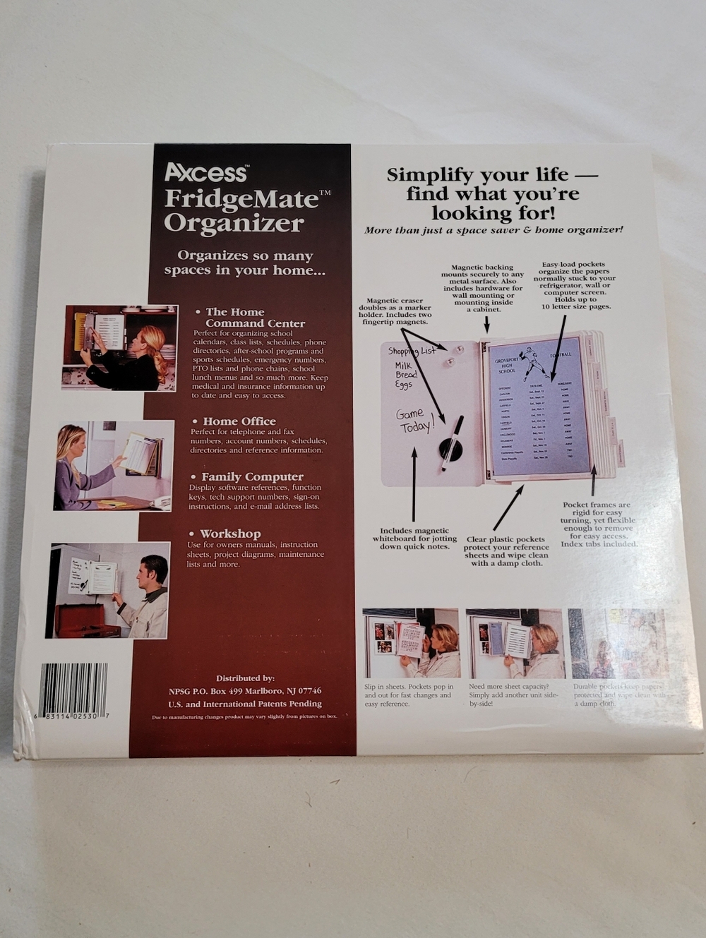 Axcess FridgeMate Organizer - Magnetic, White, NIB (Unopened) - Picture 2 of 8